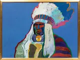 John Nieto, Untitled, Oil on Canvas, Ca. 1995, "Chief Rain in the Face"