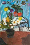 Chris Broadhurst, Untitled, Oil on Canvas Ca. 1988, "More Flowers"