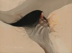 Frank Howell, Untitled, Mixed Media on Canvas, Ca. 1987, "Oglalla Dream"