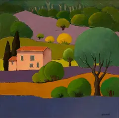 Elisabeth Estivalet, Untitled, Oil on Canvas, Ca. 2002, "La Batisse Rose"