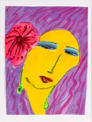 Untitled by Walasse Ting, Watercolor on Paper "Yellow Woman", sold Nov 2024
