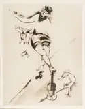 Marc Chagall, Untitled, Etching with Drypoint on Wove Paper, Ca. 1924, L' Acrobate Au Violin