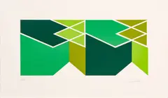 Larry Zox, Untitled, Screenprint in Colors on Wove Paper, 1980, "Green Composition 1"