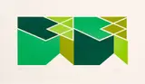 Larry Zox, Untitled, Screenprint in Colors on Wove Paper, 1980, "Green Composition 1"