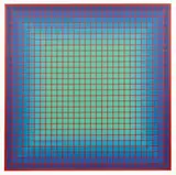 Julian Stanczak, Untitled, Screenprint in Colors on Wove Paper, 1981, "Conferring Blue"