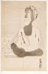 Benny Andrews, Untitled, Etching And Aquatint on Paper, 1977, "Woman"