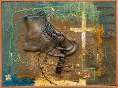 Tyree Guyton, Untitled, Mixed Media on Board 1988, "Urban Child"