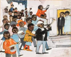 Robert Andrew Parker, Untitled, Watercolor And Gouache on Paper, Ca. 1957, "Parade"