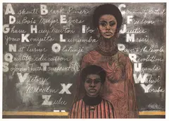 Cliff Joseph, Untitled, Offset Lithograph in Colors on Wove Paper, 1969, "Blackboard"
