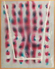 Jonathan Rajewski, Untitled, Ink And Oil Stick on Upholstery Fabric, 2013, "There Is No Heaven for Concepts"