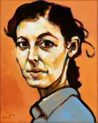 Bowen Kline, Untitled, Oil And Acrylic on Panel, 2015, "Woman in Blue"