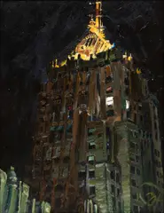 Bryant Tillman, Untitled, Oil on Canvas, 2014, "Fisher Building, Detroit"