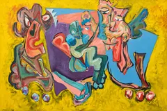 Jon Parlangeli, Untitled, Oil on Canvas, Ca. 1990, My Papa's Waltz