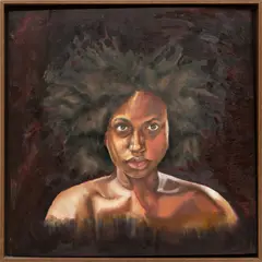 Kaleigh Blevins, Untitled, Oil on Panel, 2020, Lockdown Self Portrait #1