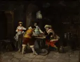 François Dumont, Untitled, Oil on Canvas, Ca. 1894, Cavaliers Playing Dice