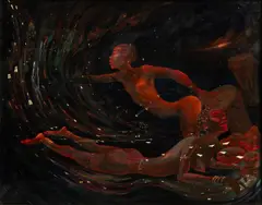 William Girard, Untitled, Oil And Tempera on Panel Ca. 2007, Joe Goes to New Yor in Madam Zajj's Dream