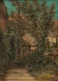 Robert Hopkin, Untitled, Watercolor on Paper, 1883, Garden Outside Hopkin's Studio
