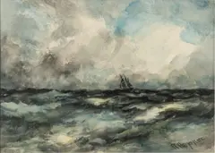 Untitled by Robert Hopkin, Watercolor on Paper, "Seascape", sold Nov 2024