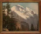 John Fery, Untitled, Oil on Canvas Mounted to Board, "Glacier Nation Park"