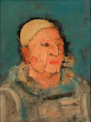 Richard Jerzy, Untitled, Oil on Masonite, 1966, "Untitled (Portrait of Man)"