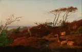 Carl Bøgh, Untitled, Oil on Canvas "Red Deer in an Autumn Landscape Near Meilgaard"