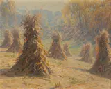 John Inglis, Untitled, Oil on Canvas 1930, "Harvest Symphony: Glimpses of Rural Splendor"