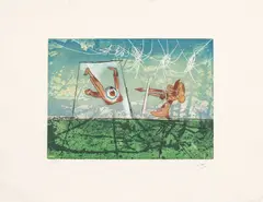 Roberto Matta, Untitled, Etching And Aquatint in Colors on Japan Paper, 1977, "Archery"