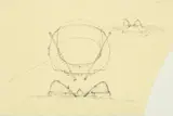 Arata Isozaki, Untitled, 1983, Ink on Yellow Tracing Paper Barcelona Sports Hall