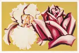 Lowell Blair Nesbitt, Untitled, Screen Print, Ca. 1974, "Iris & Rose on Gold"