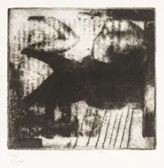 Solvent Transfer Photo by Norman Ackroyd, etching with Aquatint And Engraving "Black Form", offered Nov 2024