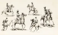 Untitled by Edward Borein, Ink on Paper "Cowboy on Horseback", sold Nov 2024