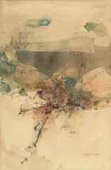 Untitled by William Arthur Lewis, Mixed Media on Paper, 1968, "Mountain State", sold Nov 2024