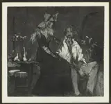 Yoko Moro Kaneko, Untitled, Etching on Paper, Ca. 1970s, Seated Couple