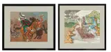 Anthony Beasley, Untitled, Mixed Media on Cardboard, "Huck Finn, Pony Express", 2 pcs