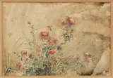 Yoko Moro Kaneko, Untitled, Watercolor on Paper, Ca. 1970s, "Pink Mums"
