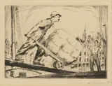 Louis P. Szanto, Untitled, Etching on Paper, Ca. 1920s/30s, Dock Workers