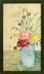 Mary Glass, Untitled, Acrylic on Paper, Still Life with Flowers