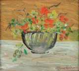 Mary Glass, Untitled, Oil on Board, Ca. Late 20th C., Still Life with Flowers
