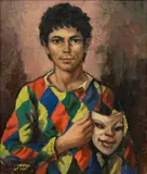 Antonin Ivanovitch Soungouroff, Untitled, Oil on Canvas L'Harlequin