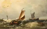 Nicolaas Riegen, Untitled, Oil on Canvas, Sailing in Storm