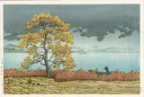 Kawase Hasui, Untitled, Woodblock Print on Paper, Heisei Era, "Rain on Lake Matsue"