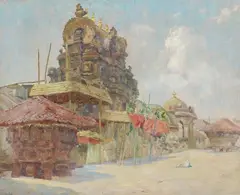 Hugo V. Pedersen, Indisk tempel, oil