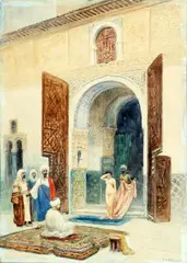 Frans Wilhelm Odelmark, An odalisque is presented in a palace interior