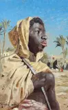 Peder Mønsted, Portrait of a Nubian Guard, 1894, Oil on panel