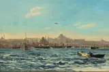 Harald Jerichau, Constantinopel set fra Bosporus, 2008, Oil on canvas