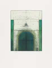 Karl Fred Dahmen, Kleine Pyramide, 1976, colour-etching on laid paper; unframed