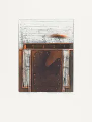 Karl Fred Dahmen, Das Attribut, 1976, colour-etching with embossing on laid paper; unframed