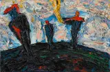 Gunter Damisch, Bei den Sendern, 1984/85, oil on canvas; unframed