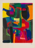 Maurice Estève, Pour Fernand Mourlot, 1961, lithograph on laid paper; framed
