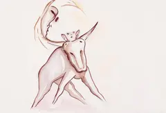 Birgit Jürgenssen, Untitled, 1983, mixed media on laid paper; unframed